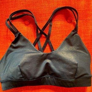 JOYLAB metallic gold and black sports bra S